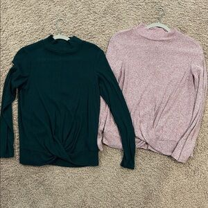 Nine West Mauve and green Ribbed Sweater set